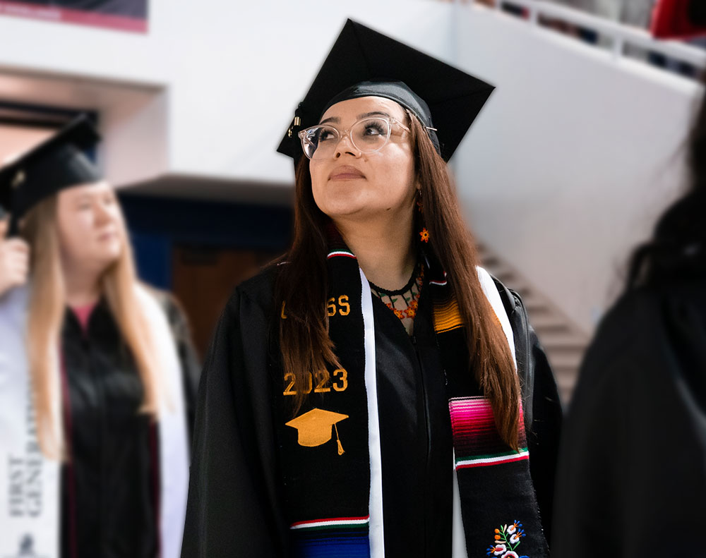 Yosey Cardenas during graduation, May 2023